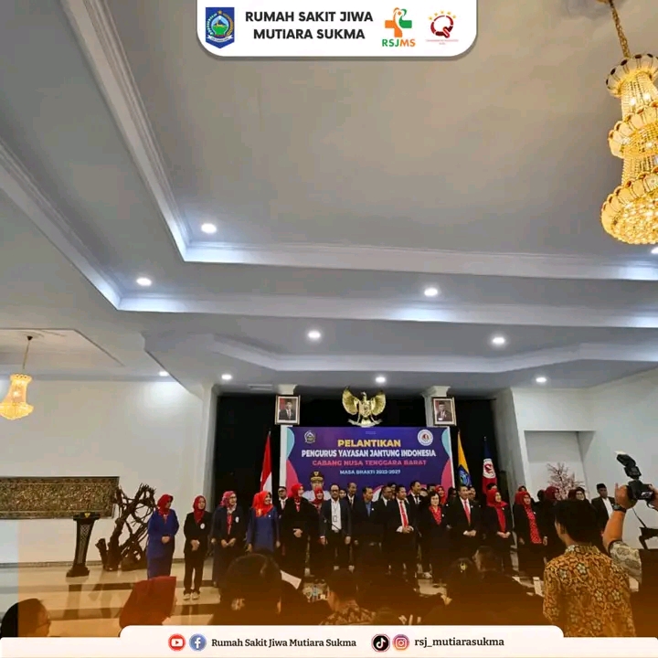 DIREKTUR RSJMS TUGASKAN KASI JANGMED DAN KASUBBAG PKA HADIRI PELANTIKAN PENGURUS YAYASAN JANTUNG INDONESIA WILAYAH NTB